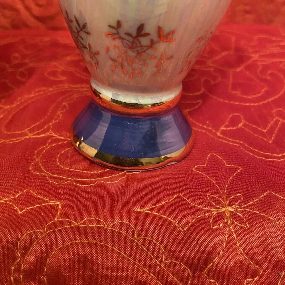 Vintage Empress Haruta Vase Set Of Two A Blue One And A‎ Red One. RARE PAIR